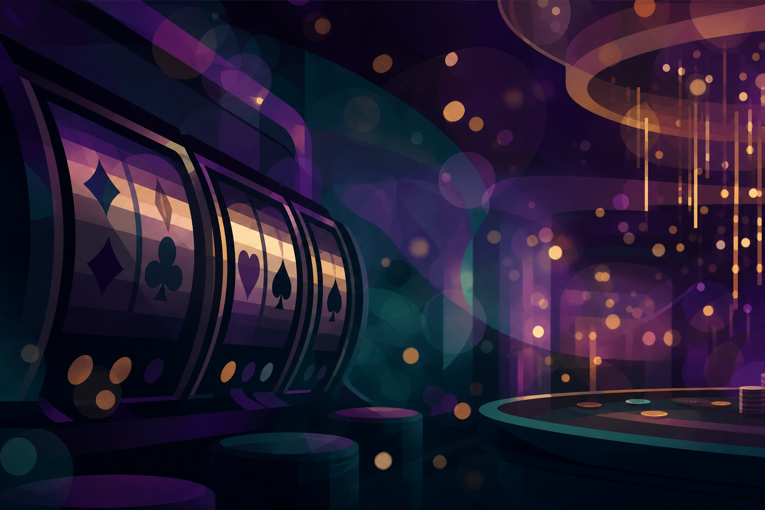 Stilisierte Illustration eines Casino-Spieleambientes